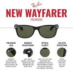 Ray-Ban RB2132 Wayfarer Sunglasses, Tortoise/Polarized Green, 55 mm