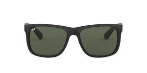 Ray-Ban RB4165 Justin Sunglasses, Black/Dark Green, 55mm