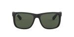 Ray-Ban RB4165 Justin Sunglasses, Black/Dark Green, 55mm