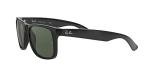 Ray-Ban RB4165 Justin Sunglasses, Black/Dark Green, 55mm