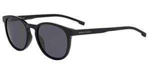 Hugo Boss Men's Oval Sunglasses, Black, Polarized 51mm