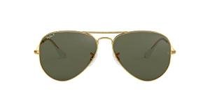 Ray-Ban Gold Aviator Sunglasses with Polarized Lens