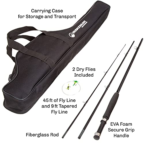 Wakeman Outdoors Fly Fishing Combo - Charter Gear (Black)