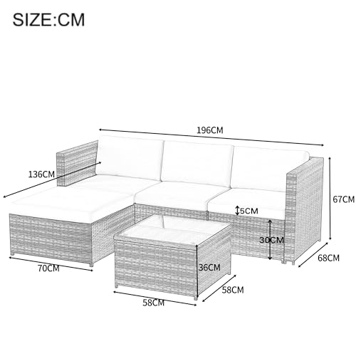 BTM Garden Corner Sofa Set with Coffee Table