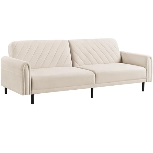 Yaheetech Convertible Sofa Bed with Large Side Pockets