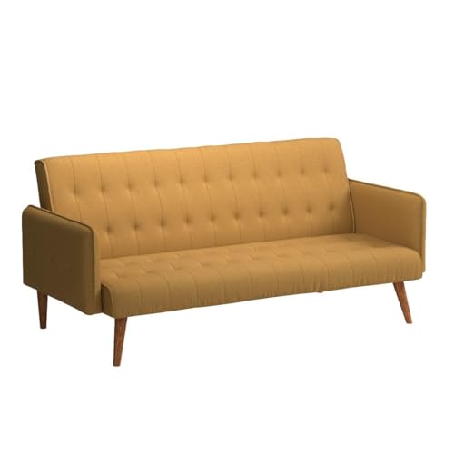 Gold Linen Fabric Sofa Bed, Space-Saving Furniture