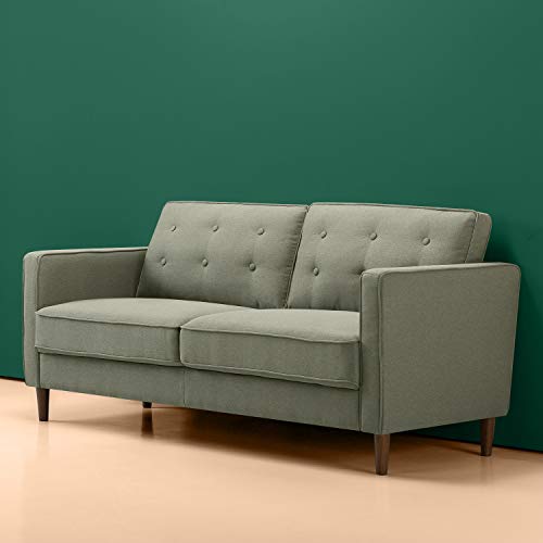 Pear Green Mid-Century 3-Seater Sofa with Button Tufted