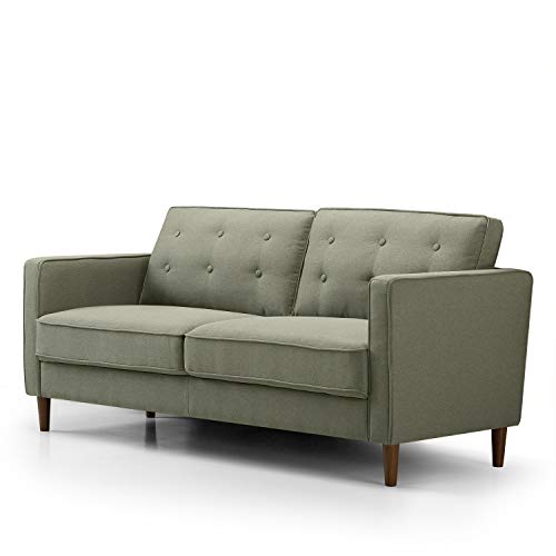 Pear Green Mid-Century 3-Seater Sofa with Button Tufted