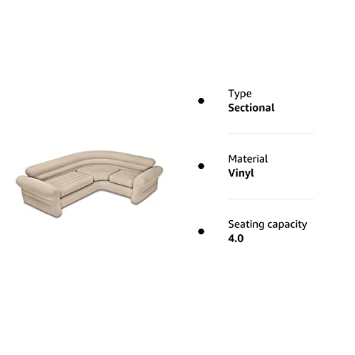 Intex Inflatable Corner Sectional Sofa Couch - Beige
