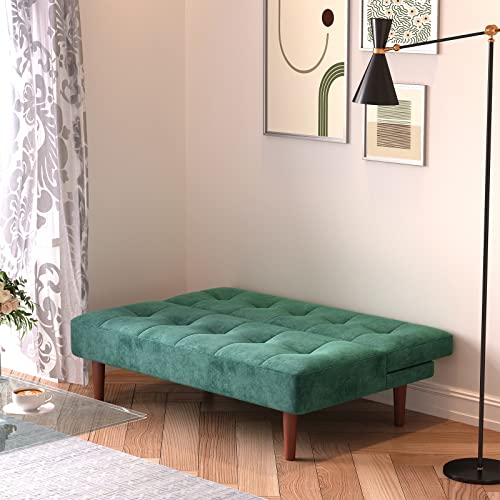 INMOZATA Green Linen 2 Seater Sofa Bed Settee