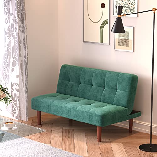 INMOZATA Green Linen 2 Seater Sofa Bed Settee