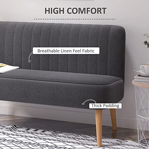 Modern Dark Grey 2 Seater Sofa Couch