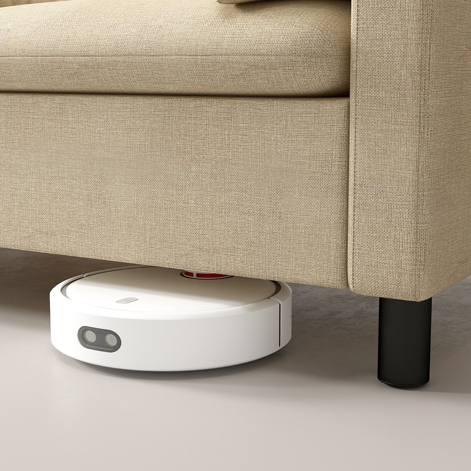 Linen Fabric Loveseat Sofa with Side Cushions - Modern