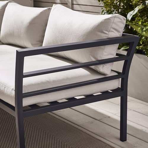 Modern Montenegro Grey Metal 6 Seat Outdoor Sofa