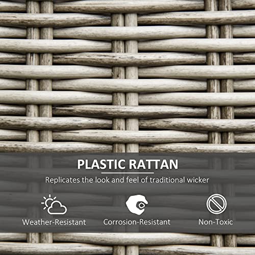 Outsunny 5 Piece Outdoor Rattan Patio Daybed Set