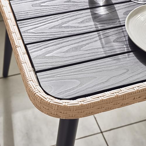 Seychelles Beige Outdoor Patio Sofa Set with Benches