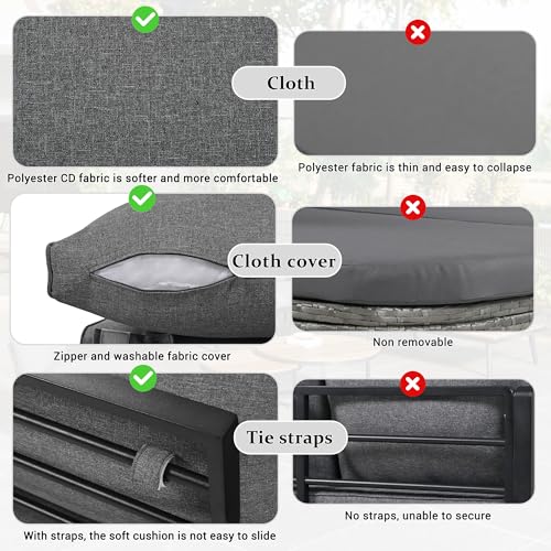 Modern Garden Dining Set for 5-6, Grey Color