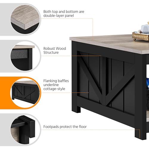 Grey Square Coffee Table with Storage Shelf, 80x80cm
