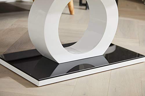 Modern Black & White Glass Coffee Table for Living Room