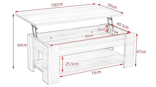 Modern White Lift Top Coffee Table with Hidden Storage