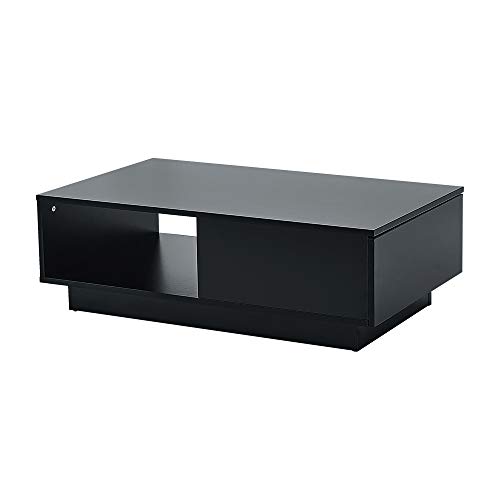 Panana Wooden Coffee Table with LED Lighting Storage