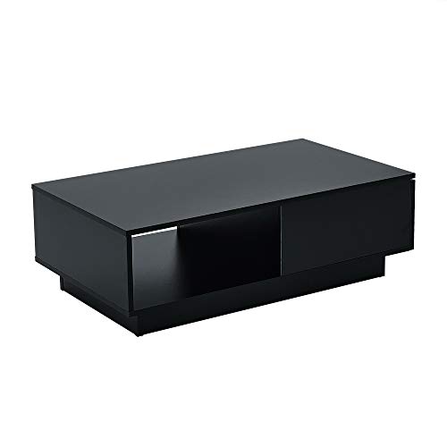 Panana Wooden Coffee Table with LED Lighting Storage