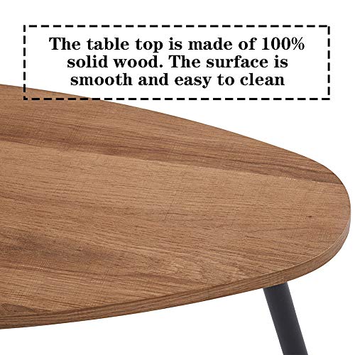 Modern Triangle Coffee Table Set with Black Metal Legs