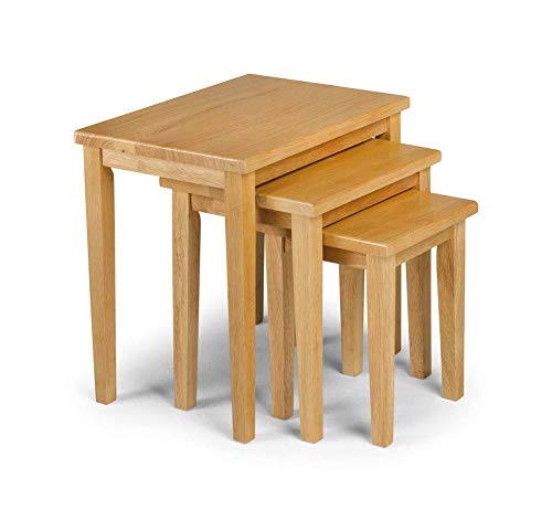 Julian Bowen Cleo Oak Nesting Tables, 46x48x33cm