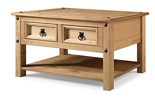 Mercers Furniture Corona Coffee Table with 2 Drawers & Shelf