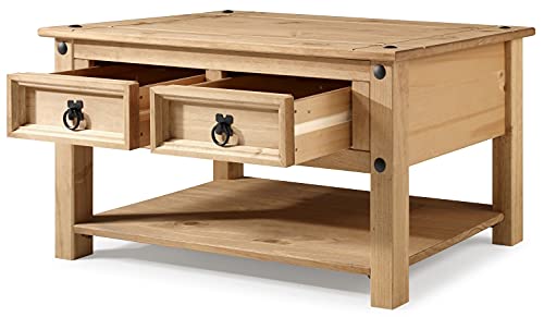 Mercers Furniture Corona Coffee Table with 2 Drawers & Shelf