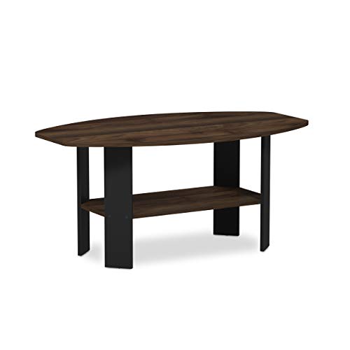 Furinno Simple Design Coffee Table, Side Table, Columbia Walnut/Black