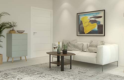 Furinno Simple Design Coffee Table, Side Table, Columbia Walnut/Black