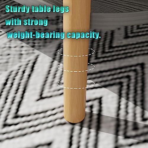 Low Oval Coffee Table,Solid Table Legs, Mid Century Modern Coffee Tables, Centre Table For Living Room, Tea Table, Side Table for Living Room,Small Space, 80x 45 x 40cm (Log color)