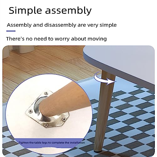 Low Oval Coffee Table,Solid Table Legs, Mid Century Modern Coffee Tables, Centre Table For Living Room, Tea Table, Side Table for Living Room,Small Space, 80x 45 x 40cm (Log color)