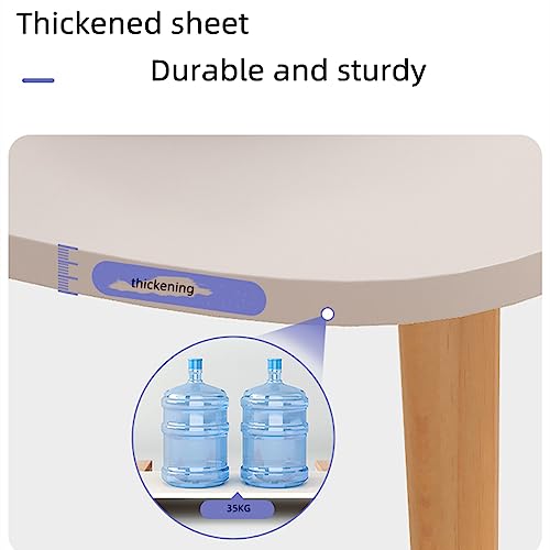 Low Oval Coffee Table,Solid Table Legs, Mid Century Modern Coffee Tables, Centre Table For Living Room, Tea Table, Side Table for Living Room,Small Space, 80x 45 x 40cm (Log color)