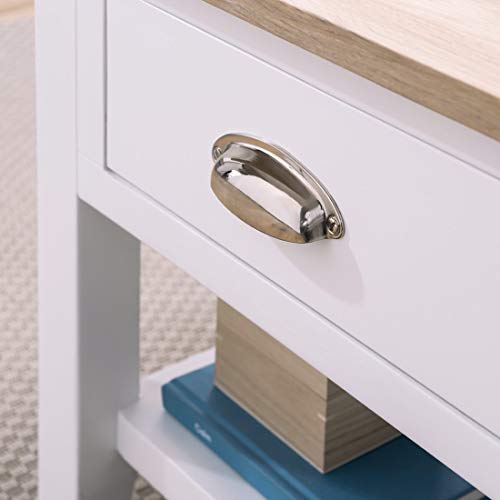 Nebraska Painted White Oak Coffee Table with Drawers | 1 Drawer Storage Table