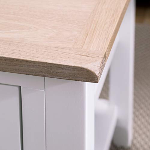 Nebraska Painted White Oak Coffee Table with Drawers | 1 Drawer Storage Table