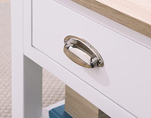 Nebraska Painted White Oak Coffee Table with Drawers | 1 Drawer Storage Table