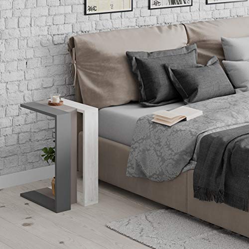 HOCUS PICUS C Table for Living Room Options - 57x40x30cm - Coffee Table - Side End Table (Anthracite - Light Mocha - Ancient White)