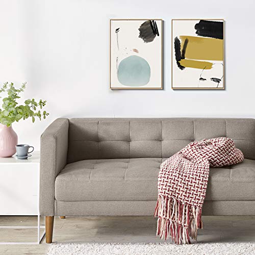 Zinus Pascal Loveseat Sofa Couch - 2-seater Sofa 137x76x67 cm - Mid-century design sofa - Tufted Cushions - Oatmeal Beige