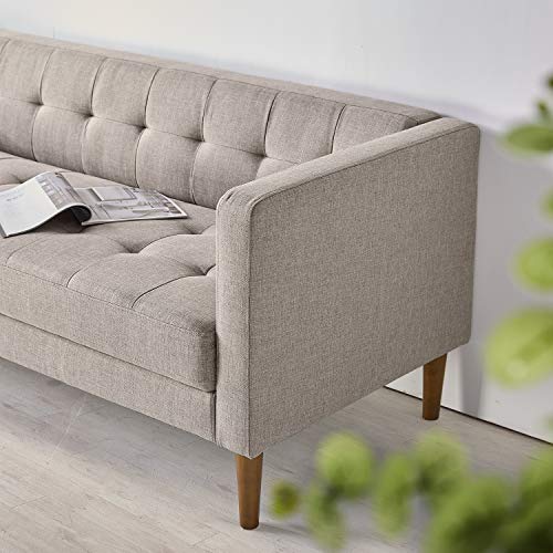 Zinus Pascal Loveseat Sofa Couch - 2-seater Sofa 137x76x67 cm - Mid-century design sofa - Tufted Cushions - Oatmeal Beige