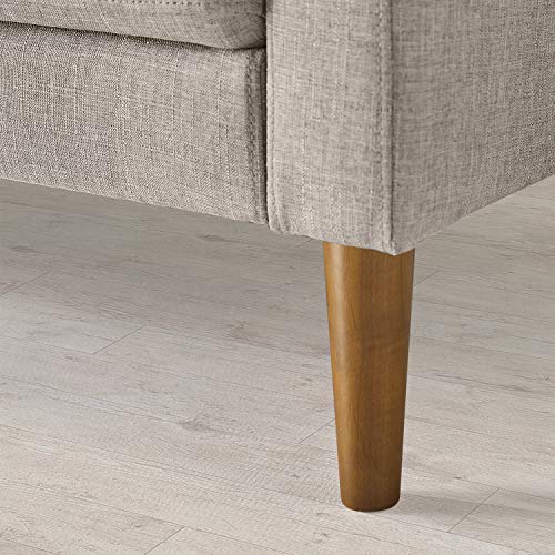 Zinus Pascal Loveseat Sofa Couch - 2-seater Sofa 137x76x67 cm - Mid-century design sofa - Tufted Cushions - Oatmeal Beige