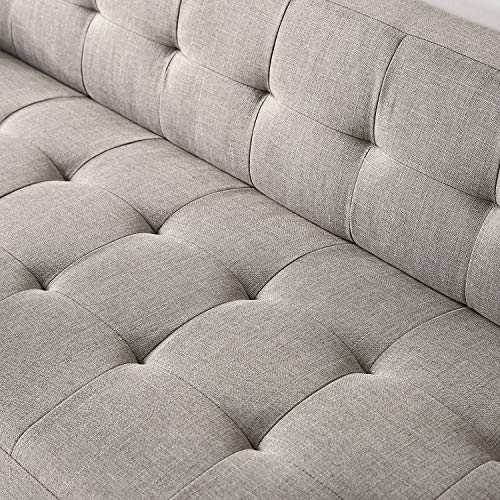 Zinus Pascal Loveseat Sofa Couch - 2-seater Sofa 137x76x67 cm - Mid-century design sofa - Tufted Cushions - Oatmeal Beige