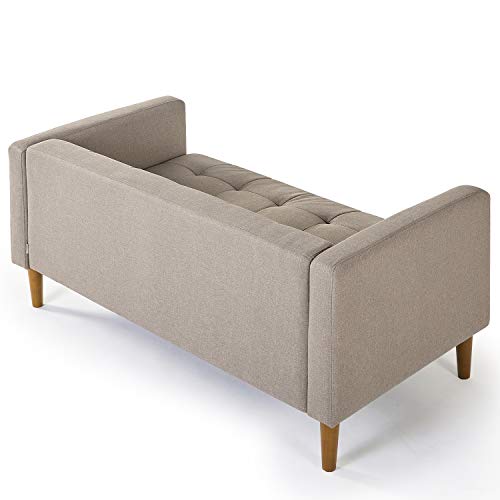 Zinus Pascal Loveseat Sofa Couch - 2-seater Sofa 137x76x67 cm - Mid-century design sofa - Tufted Cushions - Oatmeal Beige