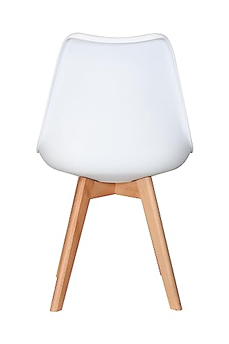 AVC Designs Single Dining Chairs Designer Wooden Home Office Commercial (White)