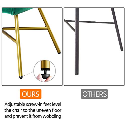 Yaheetech Tub Chair, Soft Velvet Vanity Chair, Modern Accent Chair Comfy Armchair with Upholstered Back and Thick Padded Seat for Living Room Bedroom Makeup Room, Green