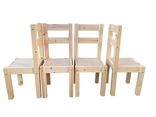 STRICTLY BEDS&BUNKS Heavy Duty Solid Natural Pine Dining Chairs, Wooden Chairs for Living or Dining Room (One Chair, Natural)