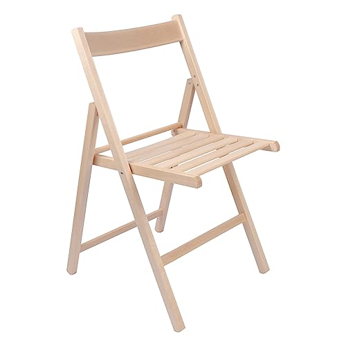 Harbour Housewares Beech Wood Folding Chair - Natural