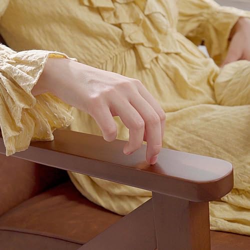 Yaheetech PU Leather Armchair, Modern Tub Chair, Retro Lounge Sofa Chair with Wooden Frame and Comfy Seat for Living Room Bedroom Home Office Light Brown