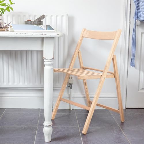 Harbour Housewares Beech Wood Folding Chair - Natural